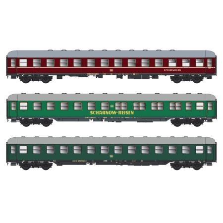 ACME 55305 - Zestaw 3 x Wagon pasażerski 'Scharnow', DB, ep. III, Set A