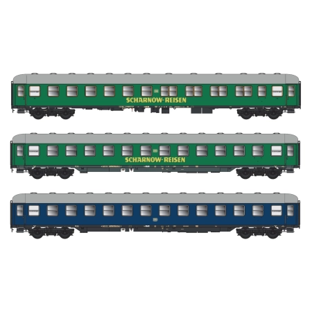 ACME 55306 - Zestaw 3 x Wagon pasażerski 'Scharnow', DB, ep. III, Set B