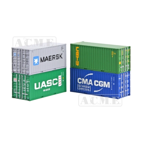 Acme 95066 - 4 kontenery 20ft ''CATU'', ''MAERSK'', ''CMA CGM'', ''UASC''