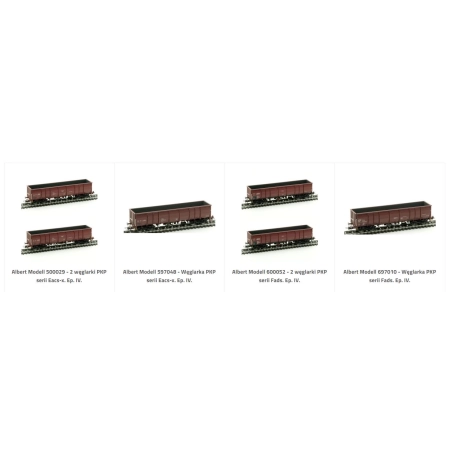 Zestaw wagonów węglarek PKP z epoki IV