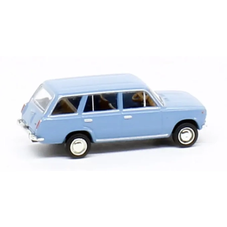 Brekina 22425 - Fiat 124 kombi, niebieski.