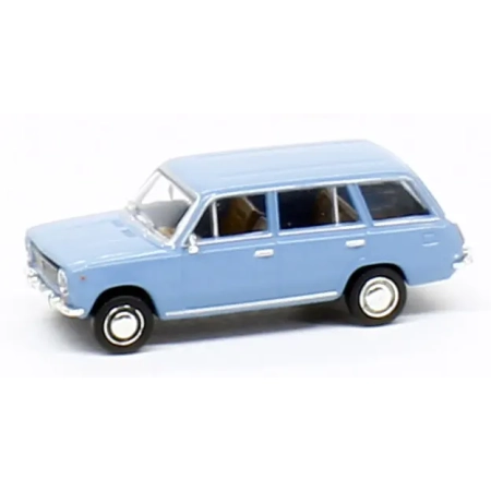 Brekina 22425 - Fiat 124 kombi, niebieski.