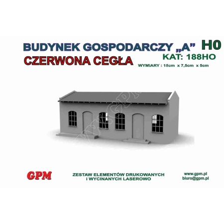 GPM 188H0 - Budynek gospodarczy z czerwonej cegły.