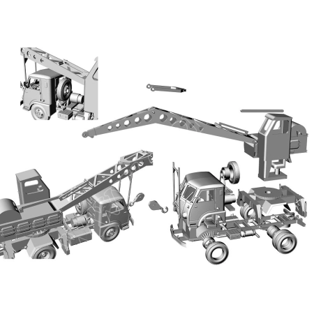 GPM 3D-H0-128 - Star 25 Ż3, dźwig. Zestaw do sklejania, wydruk 3D.