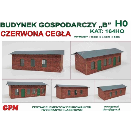 GPM-164H0 - Budynek gospodarczy z czerwonej cegły.