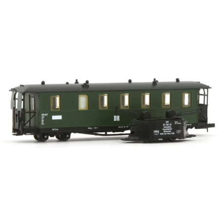 Karsei 29802 - Pług 97-09-91 czarny z wagonem KB4tr, DR, Ep.III-IV