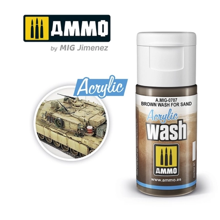A.MIG 0707 - ACRYLIC WASH Brown Wash for Sand