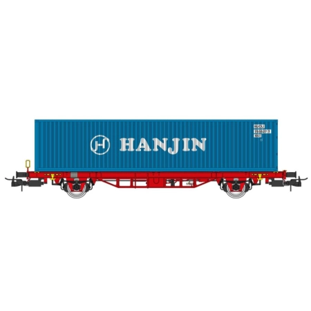 Modellbahn Union MU-H0-G58003 - Wagon towarowy kontenerowy Lgs 580 DB Hanjin