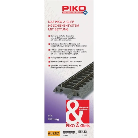 Piko 55433 - Tor przejściowy z Roco GeoLine do toru A z podsypką
