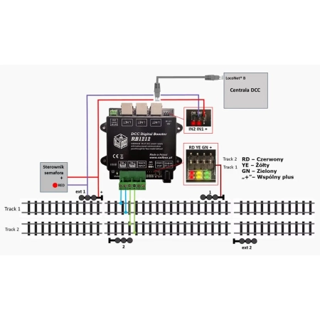 Railbox RB1212 - Booster DCC wersja 3 LocoNet Railcom