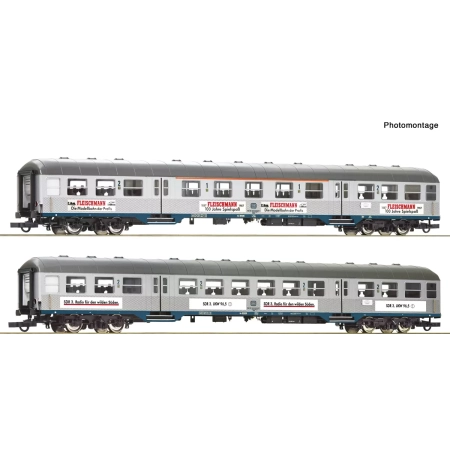Roco 6200206 - Zestaw 2 wagonów pasażerskich „Silberling” z reklamą, DB, ep.IV