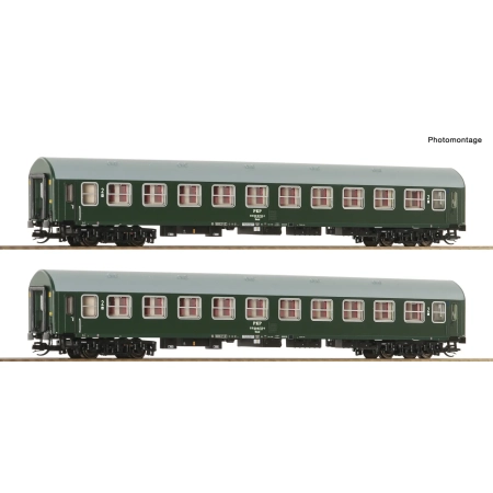 Roco 6280043 - Zestaw 2 wagonów pasażerskich Bwxzd, PKP, Ep.IV