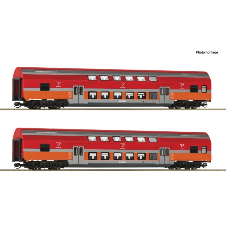 Roco 6280047 - Zestaw 2 wagonów piętrowych, Polregio, Ep.VI