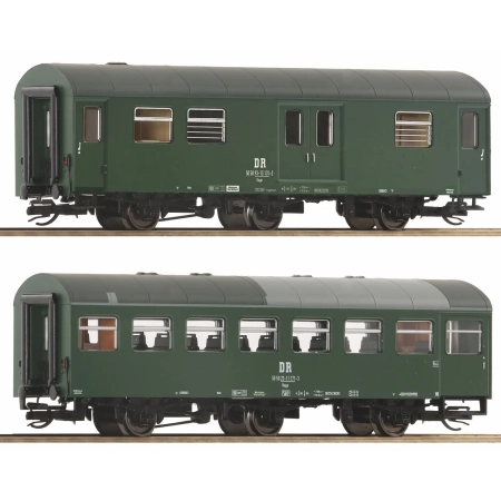 Roco 6280054 - Zestaw 2 wagonów pasażerskich Bage i Dage, DR, ep.IV