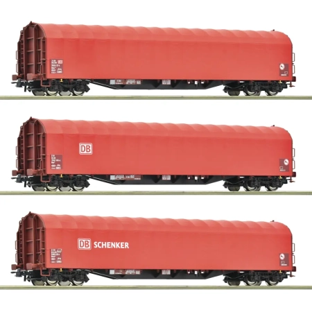 Roco 6600156 - Zestaw 3 wagonów z plandeką przesuwną Rilns, DBAG, Ep.VI