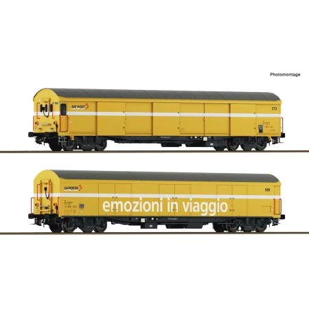 Roco 6600243 - 2er Set Postwagen Post gelb