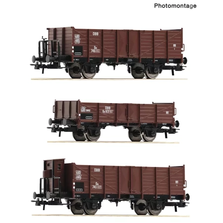 Roco 6600250 - 3er Set offene Güterwagen ÖBB