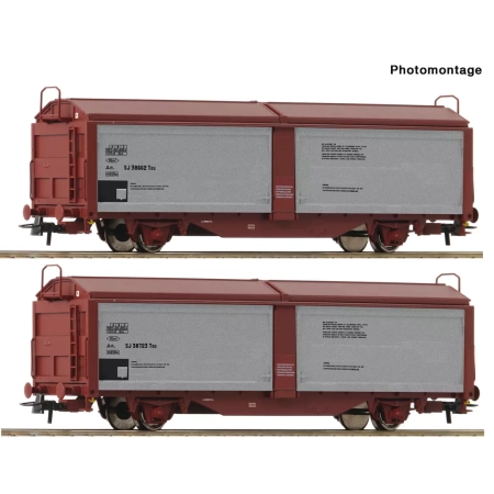Roco 6600257 - 2er Set Schiebewand-/dachwagen SJ
