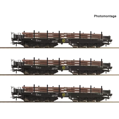 Roco 6600263 - 3er Set Schwerlastwagen NS+Brammen