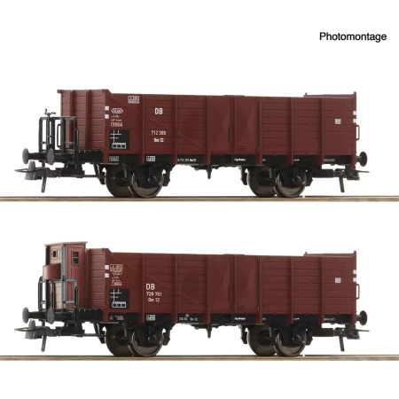 Roco 6600267 - 2er Set offene Güterwagen Omm 12 DB