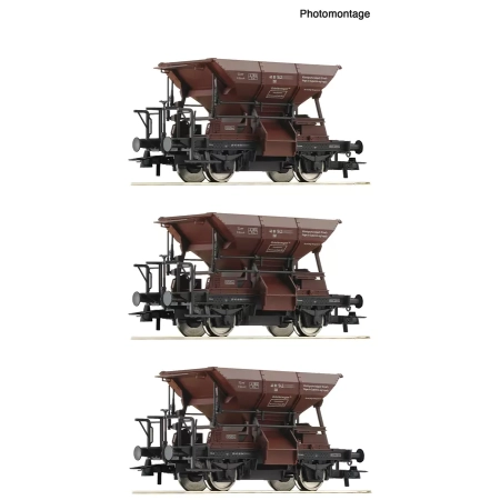 Roco 6600269 - 3er Set Talbot Schotterwagen DB