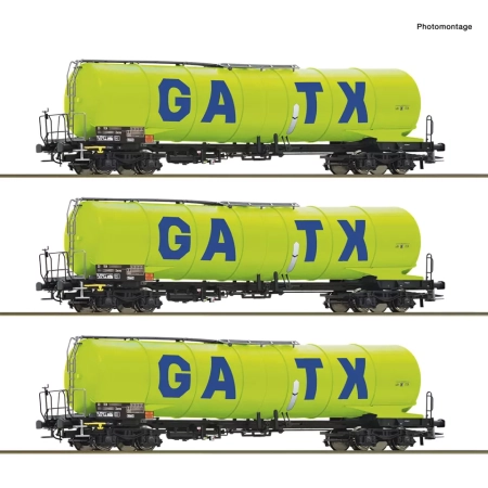 Roco 6600277 - 3er Set Kesselwagen Zacns GATX