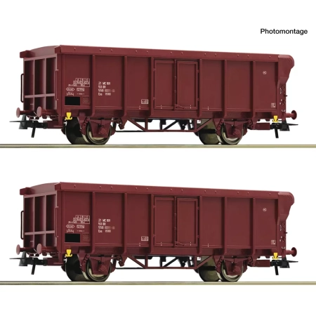 Roco 6600280 - 2er Set ex. Rolldachwagen DR