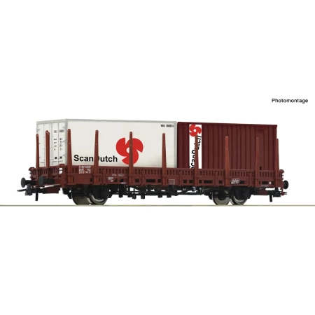 Roco 6600289 - Rungenwagen Kbs NS + Container "Scan Dutch"