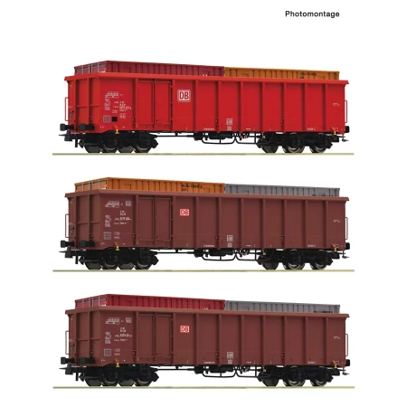 Roco 6600291 - 3er Set Eanos DB-AG + Container