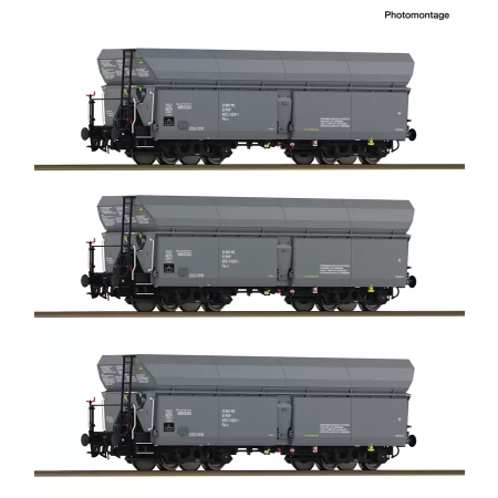 Roco 6600324 - 3er Set Selbstentladewagen Wap PKP