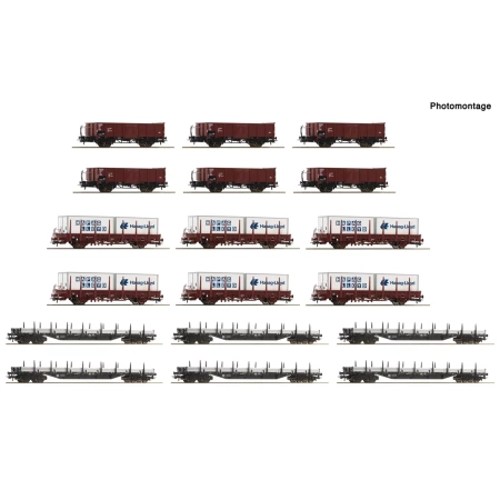 Roco 6600335 - 18er Display Rangierbahnhof offene Güterwagen