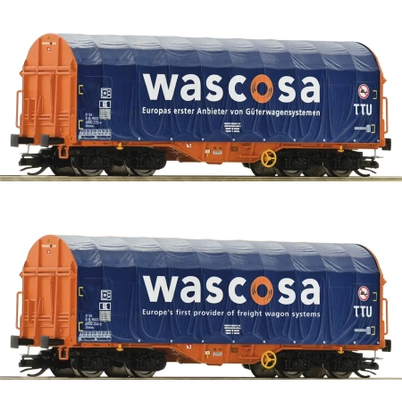 Roco 6680006 - 2 wagony plandekowe, typ Shimmns, Wascosa, Ep.VI