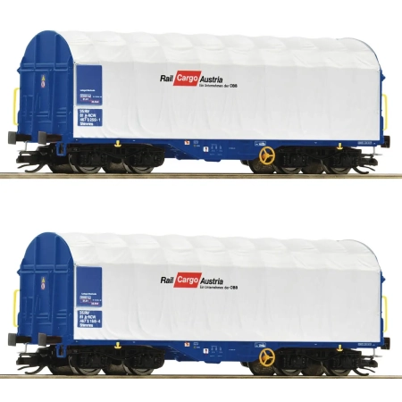 Roco 6680007 - 2 wagony plandekowe Shimmns, Rail-Cargo-Austria, ÖBB, ep.VI