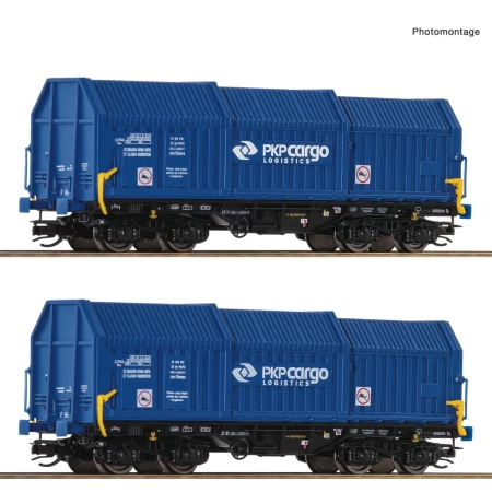 Roco 6680008-2 - Zestaw 2 wagonów teleskopowych Shimmns, PKP-Cargo, Ep.VI