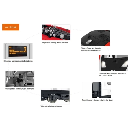 Roco 7710007 -  8-częściowy skład pasażerski RABe 502, SBB, Sound