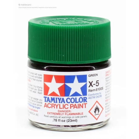 Tamiya 81005 - Farbka akrylowa 23ml X-5 Green Gloss