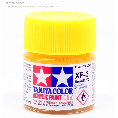 Tamiya 81703 - Farba akrylowa - XF-3 Yellow matt / 10ml