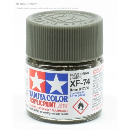 Tamiya 81774 - Farba akrylowa - XF-74 Olive Drab. 10ml