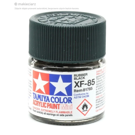 Tamiya 81785 - Farba akrylowa XF-85, RUBBER BLACK