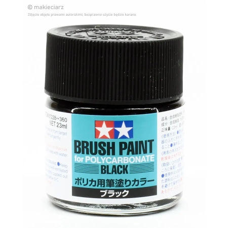 Tamiya 87228 - Farba do malowania pędzlem na poliwęglan (czarna)