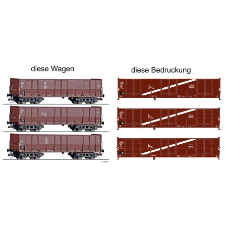 Tillig 502542 - Zestaw 3 węglarek Eal (OOmu), DR, Ep.IV