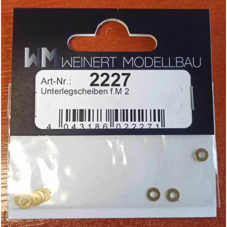 Weinert 2227 - Zestaw podkładek mosiężnych M2, 0.3 mm.