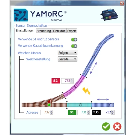 YaMoRC YD7432 - Moduł pętli DCC z modułem zajętości.