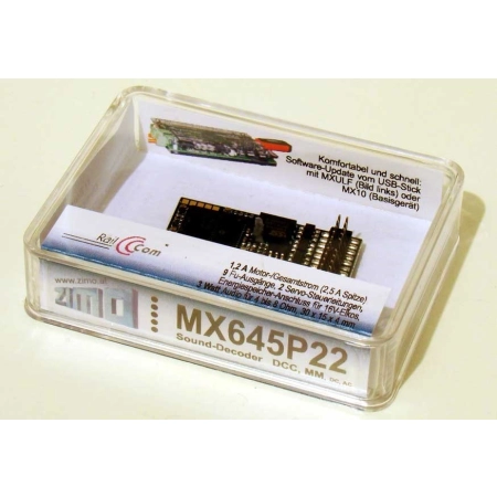 Zimo MX645P22 - dekoder dźwiękowy 1,2A, 9 wyjść funkcyjnych