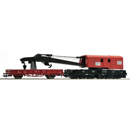 Roco 56240 - Dźwig kolejowy z wagonem platformą, DBAG, Ep.V