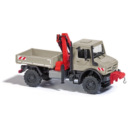 Busch 51022 - Mercedes-Benz Unimog U 5023, z dźwigiem i wciągarką linową