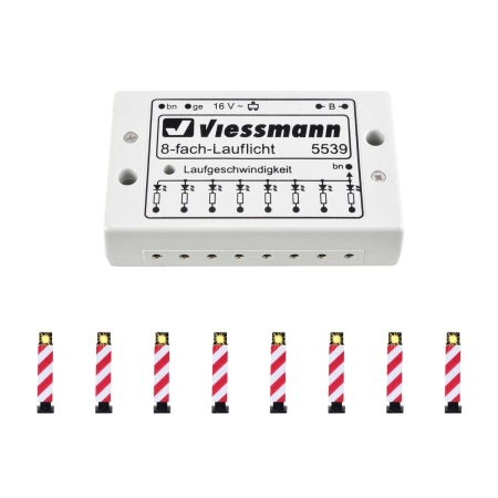 Viessmann 5040 - Słupki ostrzegawcze drogowe, wraz ze sterownikiem, 8szt