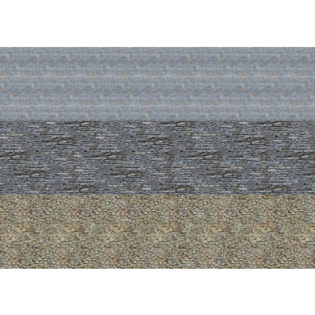 Busch 7443 - 2 płytki dekoracyjne po 210 x 148 mm, ściany z cokołem, postarzane.