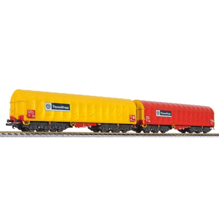 Liliput 230153 - Zestaw 2 wagonów do transportu zwojów Sahimms-u, ThyssenKrupp, Ep.VI