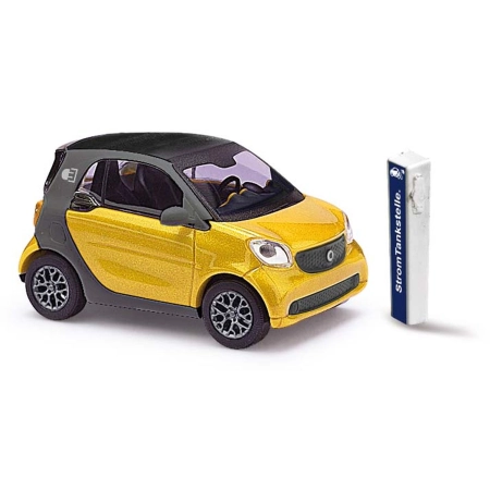 Busch 50724 - Smart Fortwo Coupé z napędem elektrycznym, metalik, rok produkcji 2014